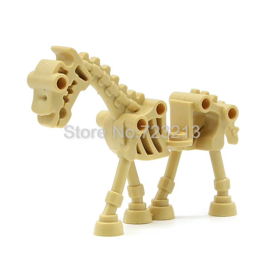 Yellow Horse Одиночная ниндзя Белый Скелет фигурка рыцаря череп замок Рыцари армейская Модель Набор строительных блоков набор кирпичных игрушек для детей - Цвет: Yellow Horse