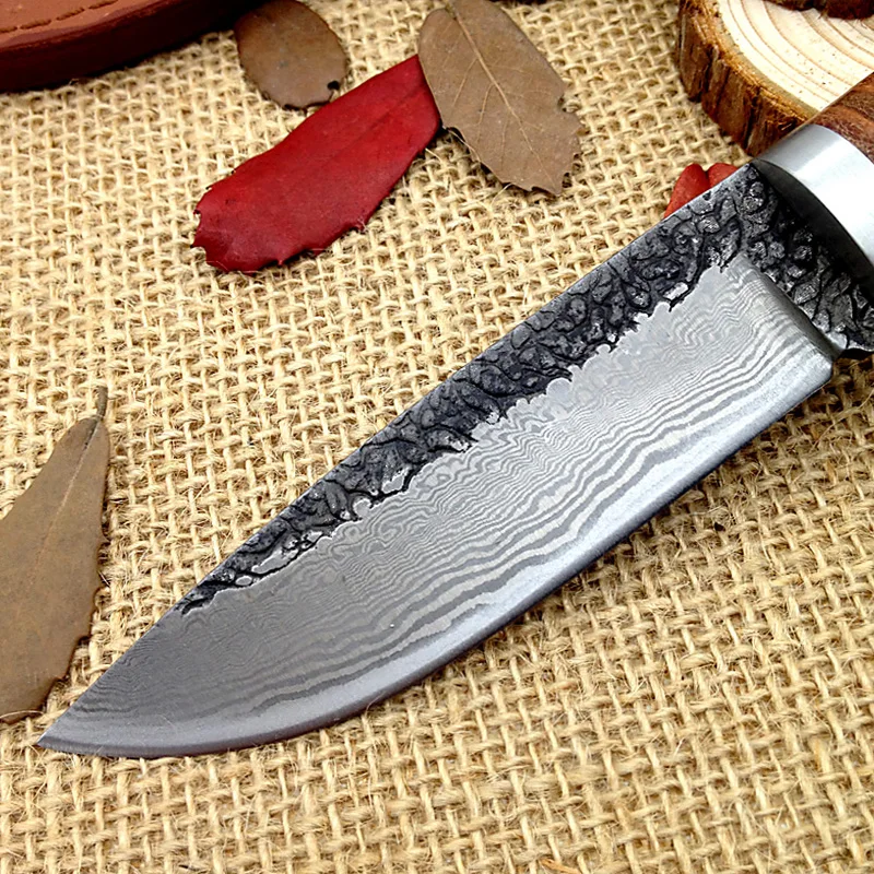 Новый охотничий нож из джунглей Ручная ковка дамасский 58HRC ножи