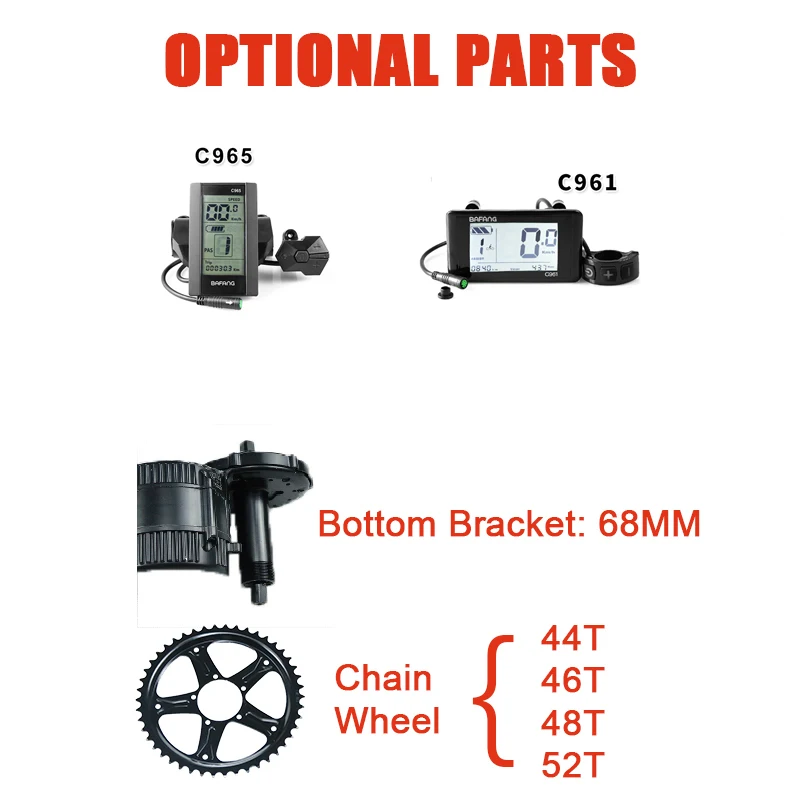 Оригинальный Bafang 48 В 750 Вт BBS02B середине езды Ebike двигателя 8fun C961 C965 Дисплей с 17AH