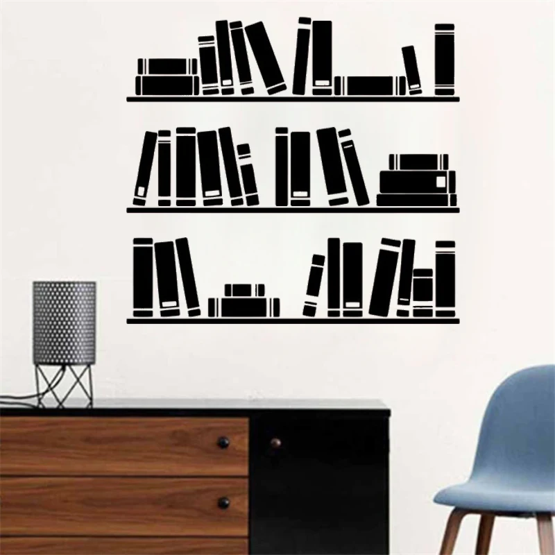 

Bookshelf Wall Sticker For Kids Room Library Study Room Decoration Children poster Mural Fashion Ornament Decals Decor LX118
