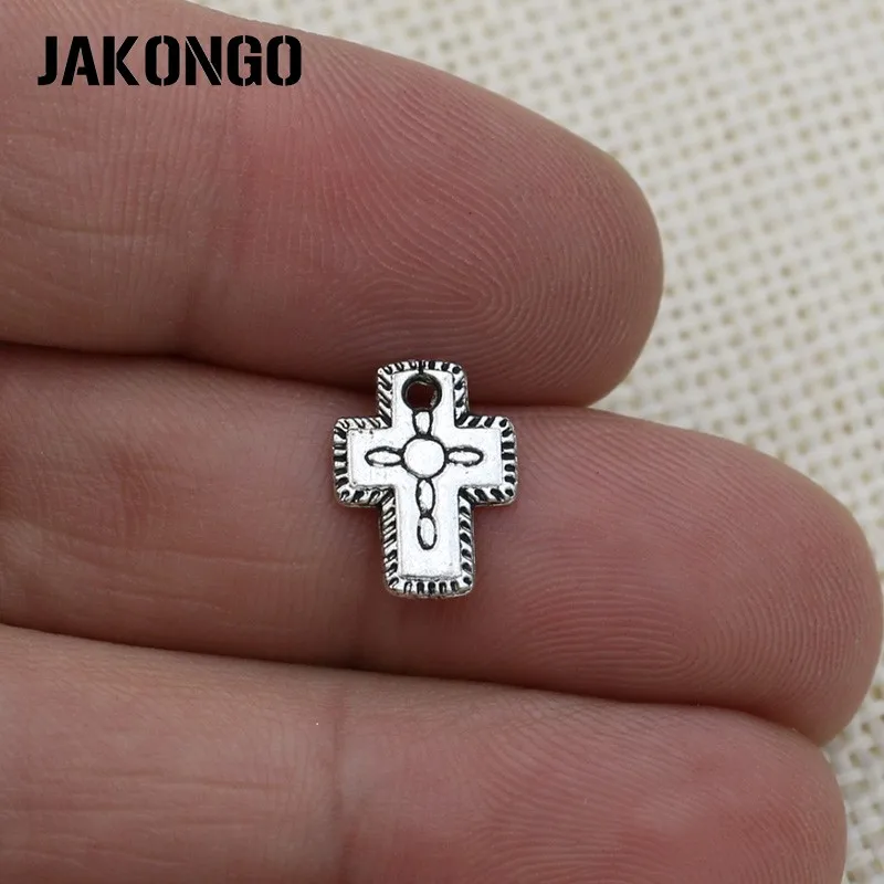 

Подвеска-крест из античного серебра JAKONGO для изготовления ювелирных изделий, браслетов, аксессуаров «сделай сам», 12x9 мм, 40 шт./лот