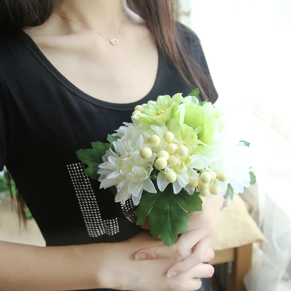 Моделирование украшение для дома цветы искусственные шелковые Лист Розы