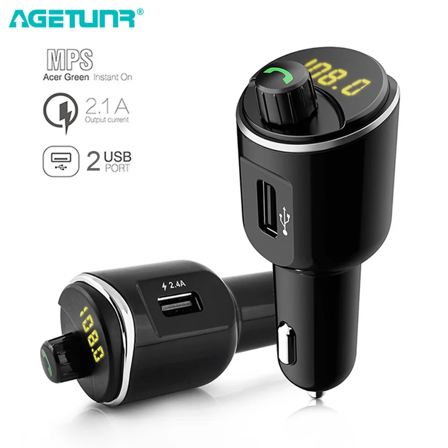AGETUNR T21 Bluetooth автомобильный комплект громкой связи fm передатчик MP3 музыкальный