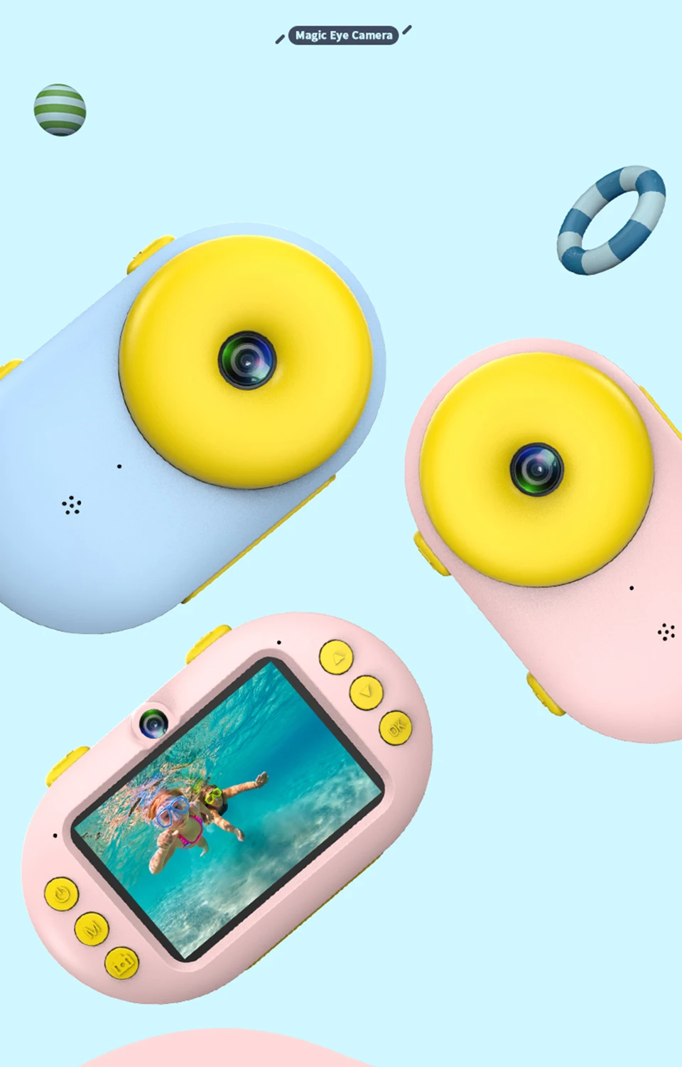 Детская HD мини-фотография 32G wifi Водонепроницаемая профессиональная цифровая камера обучающая видео подарок на день рождения Детские игрушки