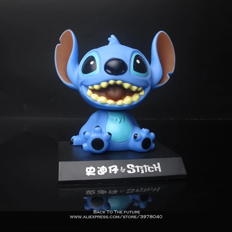 Disney Lilo& Stitch 2 стиля 11 см фигурка осанка коллекция украшений аниме фигурка игрушка модель для детей подарок - Цвет: Черный
