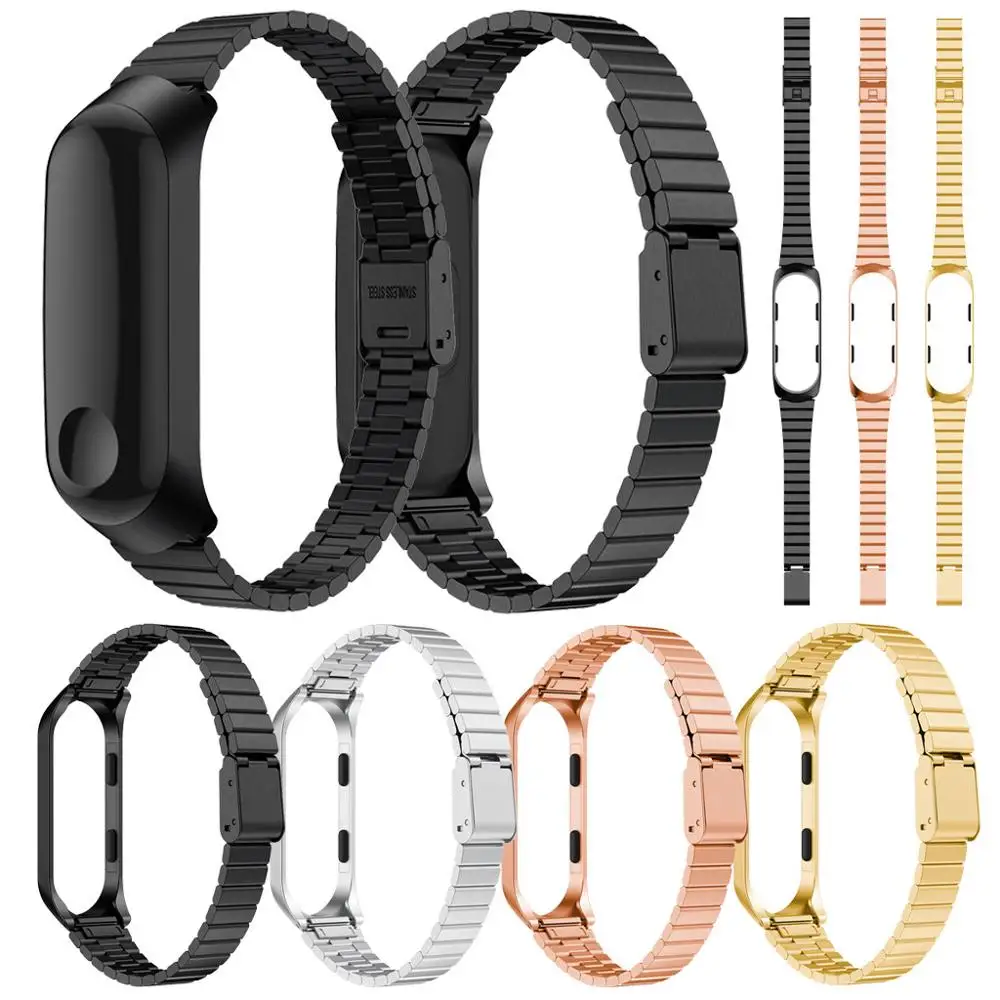 Металлический ремешок для часов Ouhaobin смарт браслет Xiaomi Mi Band 3 из нержавеющей