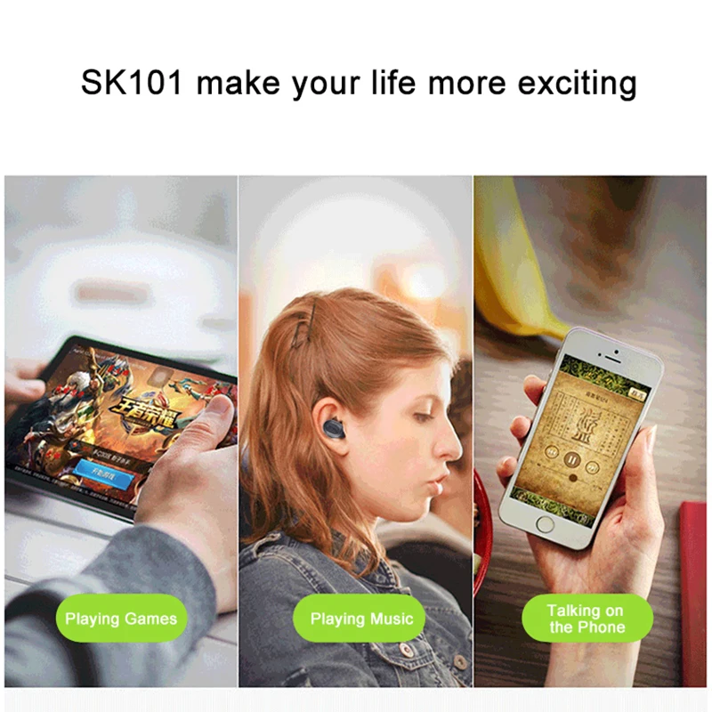 Showkoo TWS Wireless Bluetooth Earphones Sport Noise Canceling Headphone New V5.0 Headset Support Automatic Connection | Электроника