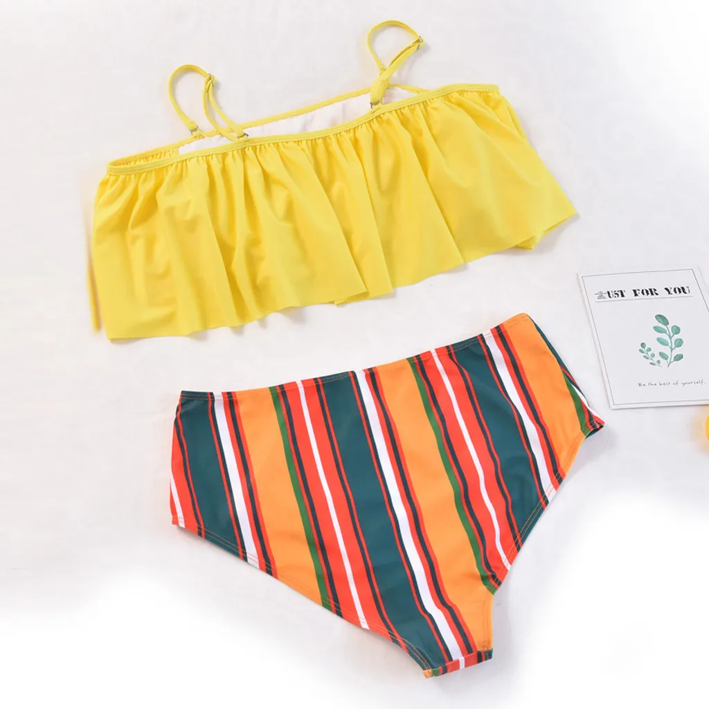 Комплект бикини с принтом для матери и дочери купальный костюм бассейна пляжный