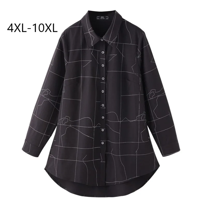 Большие размеры 4XL 9XL 10XL Российские 54 56 58 60 62 64 66 женские весенние блузки с