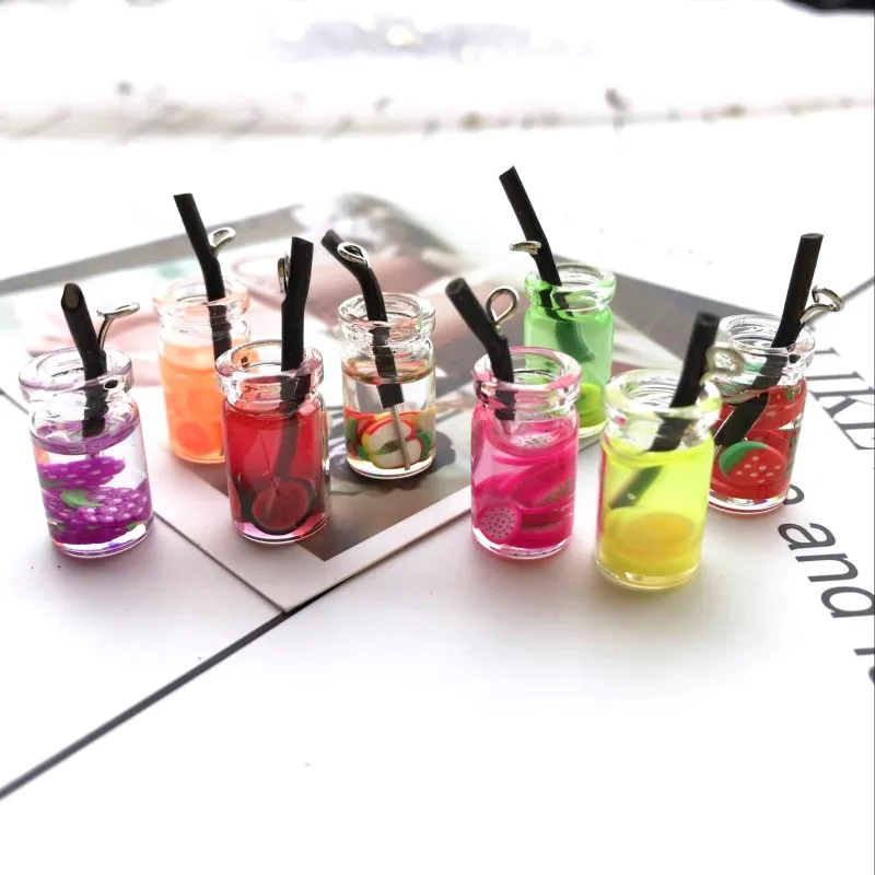 

Shiny Side New Women's Fashion Brand Jewelry Fruit Juice Cup Drop Earrings Pearl Tea Cute Summer Style Dangle Earrings