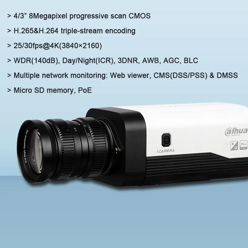 Оригинальный Dahua IPC-HF8835F 8MP Starlight + Box Поддержка сетевой камеры многопоточный