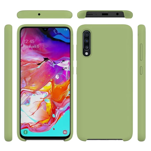 Для Galaxy A70 Мягкий силиконовый чехол Обложка Гибкая плотная легкий противоударный чехол для samsung Galaxy A70 задняя крышка защитный экран - Цвет: Green