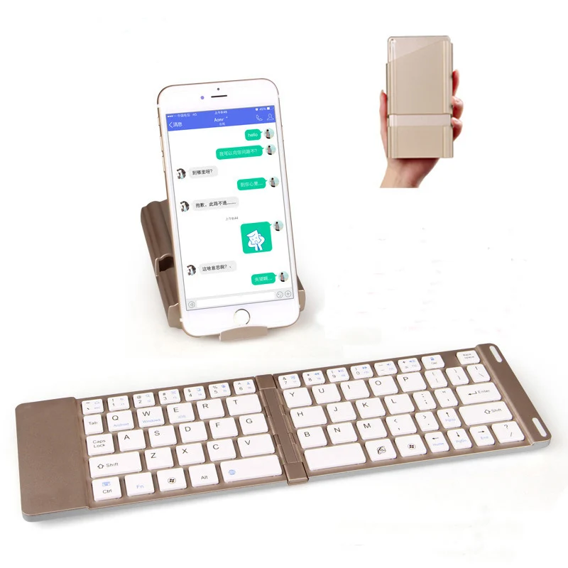 Складная Беспроводная Bluetooth клавиатура портативная мини подходит для ноутбуков