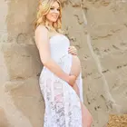 Платье для беременных женщин с разрезом спереди длинное платье для беременных Повседневная фотография Реквизит кружевной Сарафан