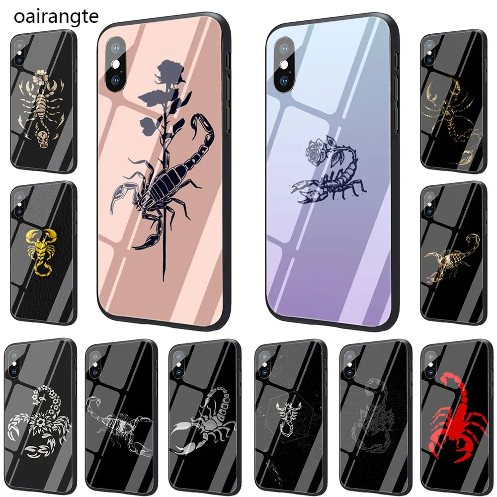 Чехол для телефона из закаленного стекла с изображением скорпиона краба Iphone SE 2020