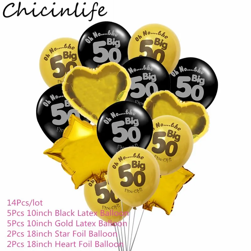 Chicinlife 12 дюймов Rosegold 30 40 50 лет конфетти воздушные шары для взрослых с днем рождения Юбилей шары Декор поставки - Цвет: 50