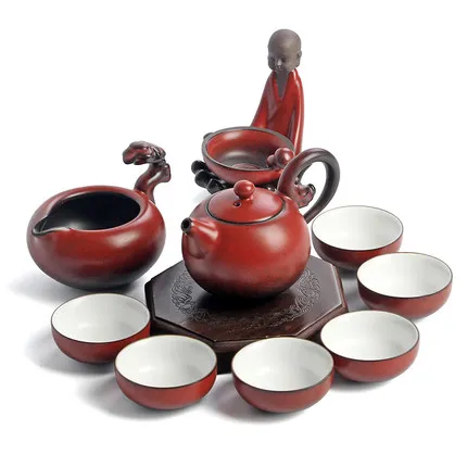 

Dehua Ceramic tea sets Ru kiln Kung Fu teapot suits gift box Style novel and beautiful