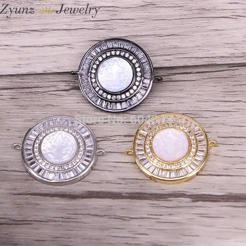 Style 3 mix 10 шт. ZYZ310-2270 белый Иисус/Девы Марии основа жемчужные бусы, CZ микро проложить круглый разъем шариках - Цвет: Style 3 mix