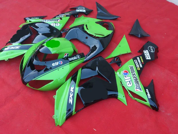 Комплект обтекателей для мотоцикла KAWASAKI Ninja ZX10R 06 07 ZX 10R 2006 2007 zx10r ABS зеленый