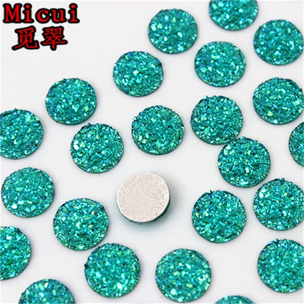 AB Sky blue Micui, 100 шт., 10 мм, цветные стразы AB на кнопках, блестящие круглые полимерные стразы, кристаллы, камни, стразы, Рукоделие, сделай сам, MC649 - Цвет: AB Sky blue