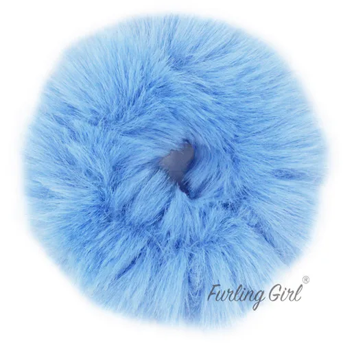 Light Blue Устройство для девочек 1 предмет Пышная юбка, украшенная искусственным мехом; Scrunchies мягкий ручной работы мех резинки для волос кольцо для женщин резинки для волос - Цвет: Light Blue