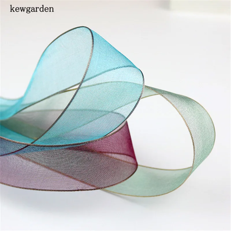 

Kewgarden 25mm 2.5cm Double Side Yarn Ribbons Handmade Tape DIY Bowknot Accessories Satin Ribbon Riband 6M/lot