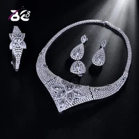 be 8 shinning pave cz dubai jewelry sets 2018 women wedding zirconia flower design copper 4pcs jewelry set for women s192