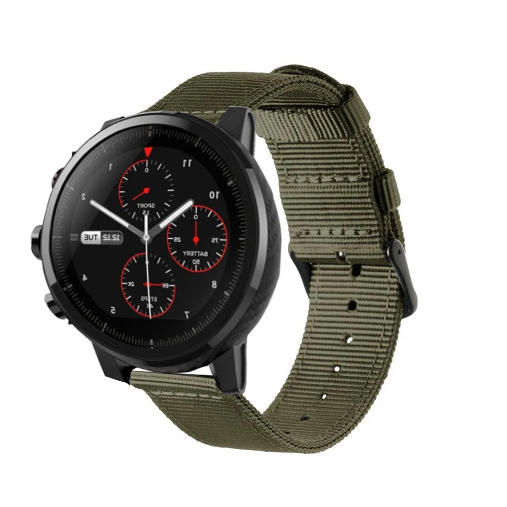 DKPLNT водонепроницаемый нейлоновый браслет для оригинальных Xiaomi Huami Amazfit Stratos 2 2th pace ремешок для Amazfit Pace браслет
