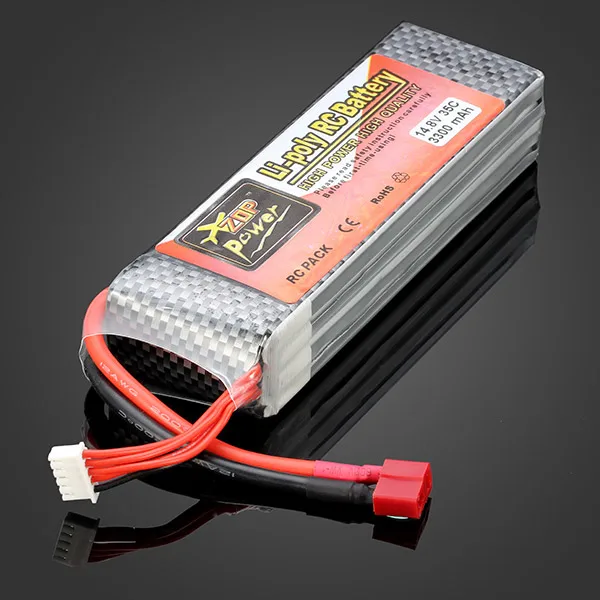 

Литий-полимерный аккумулятор ZOP Power 14,8 в, 3300 мАч, 35C, T-штекер