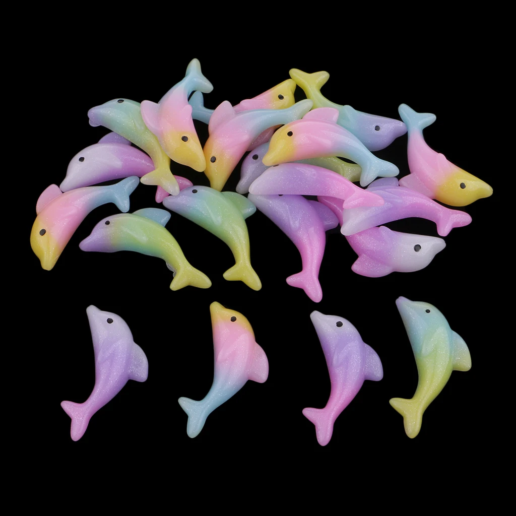 20x Rainbow Dolphin полимерные Кабошоны украшения аксессуар для рукоделия швейные