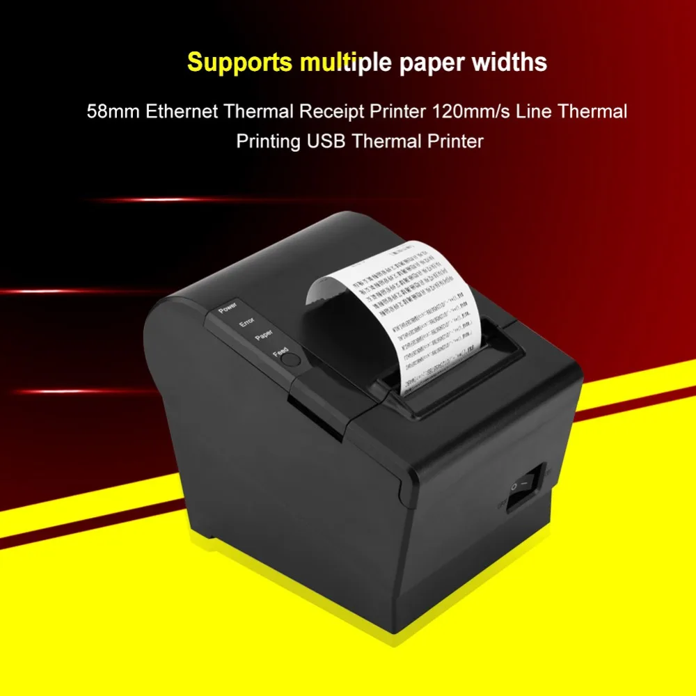 58 мм Ethernet Термальный чековый принтер 120 мм/сек. линия термопечати USB и порт Lan