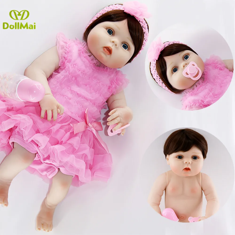 Silicone reborn baby dolls for sale Bebes de silicone real 23&quot57cm children gift toy princess doll can bathe bonecas | Игрушки и