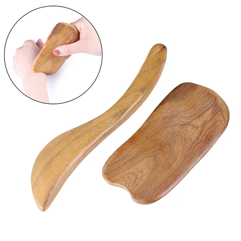 2 шт сандалового дерева Gua Sha доска массажный скребок guasha пластины для похудения Guasha уход за телом массажный инструмент для спины - изображение