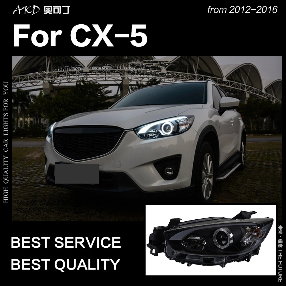 AKD автомобильный Стайлинг Головной фонарь для Mazda CX-5 светодиодный фонарь 2012- Бренд орлиный глаз Ангел глаз светодиодный DRL Hid би ксенон авто аксессуары