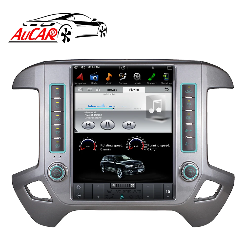 Автомагнитола AuCAR с вертикальным экраном для Chevrolet Silverado и GMC Sierra Tesla Style 12 1 дюймов