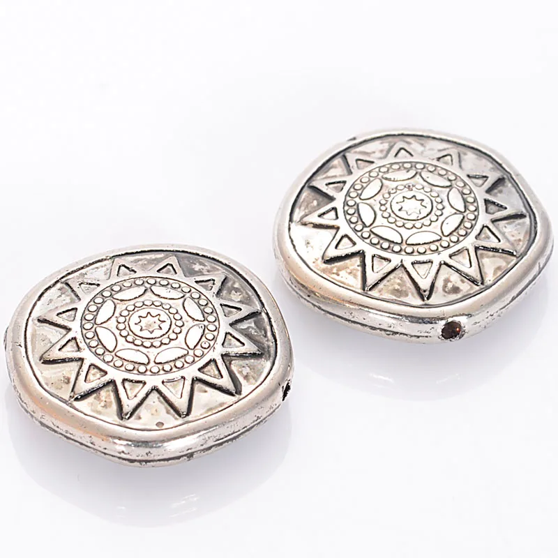 

20 шт., женские шармы-бусины в античном стиле, 22x7 мм