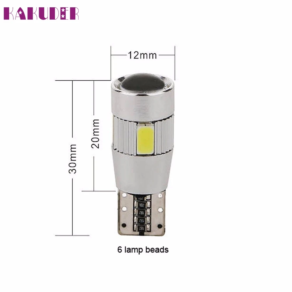 Новый 2x T10 194 W5W 5630 LED 6 SMD HID CANBUS безошибочный автомобильный боковой клиновидный