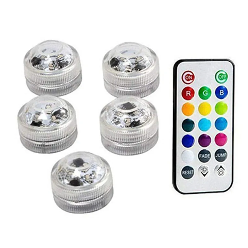 5 lamp 1 controller Многофункциональный светодиодный погружной светильник на батарейках для аквариума, пруда, бассейна, свадебной вечеринки, IP68, водонепроницаемый - Испускаемый цвет: 5 lamp 1 controller