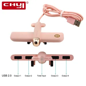 Usb-хаб 2,0 док-станция USB 2,0 разветвитель адаптер самолет в форме многопортовый расширитель концентратора 7 Порты с Usb разветвитель адаптер для ноутбука