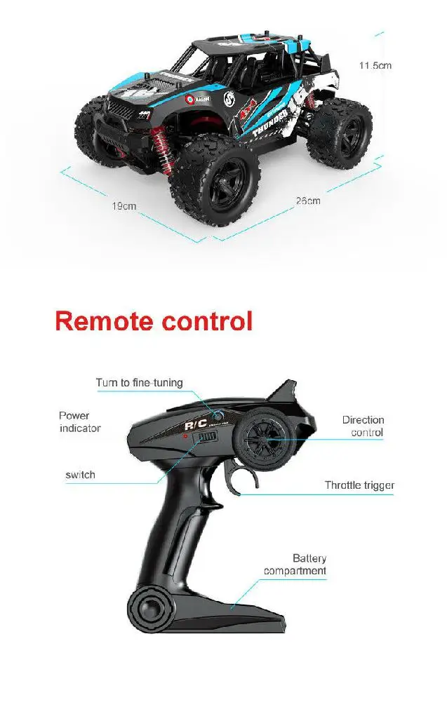 LeadingStar 40+ MPH 1/18 Масштаб RC Автомобиль 2,4G 4WD высокая скорость Быстрый пульт дистанционного управления Большой трек