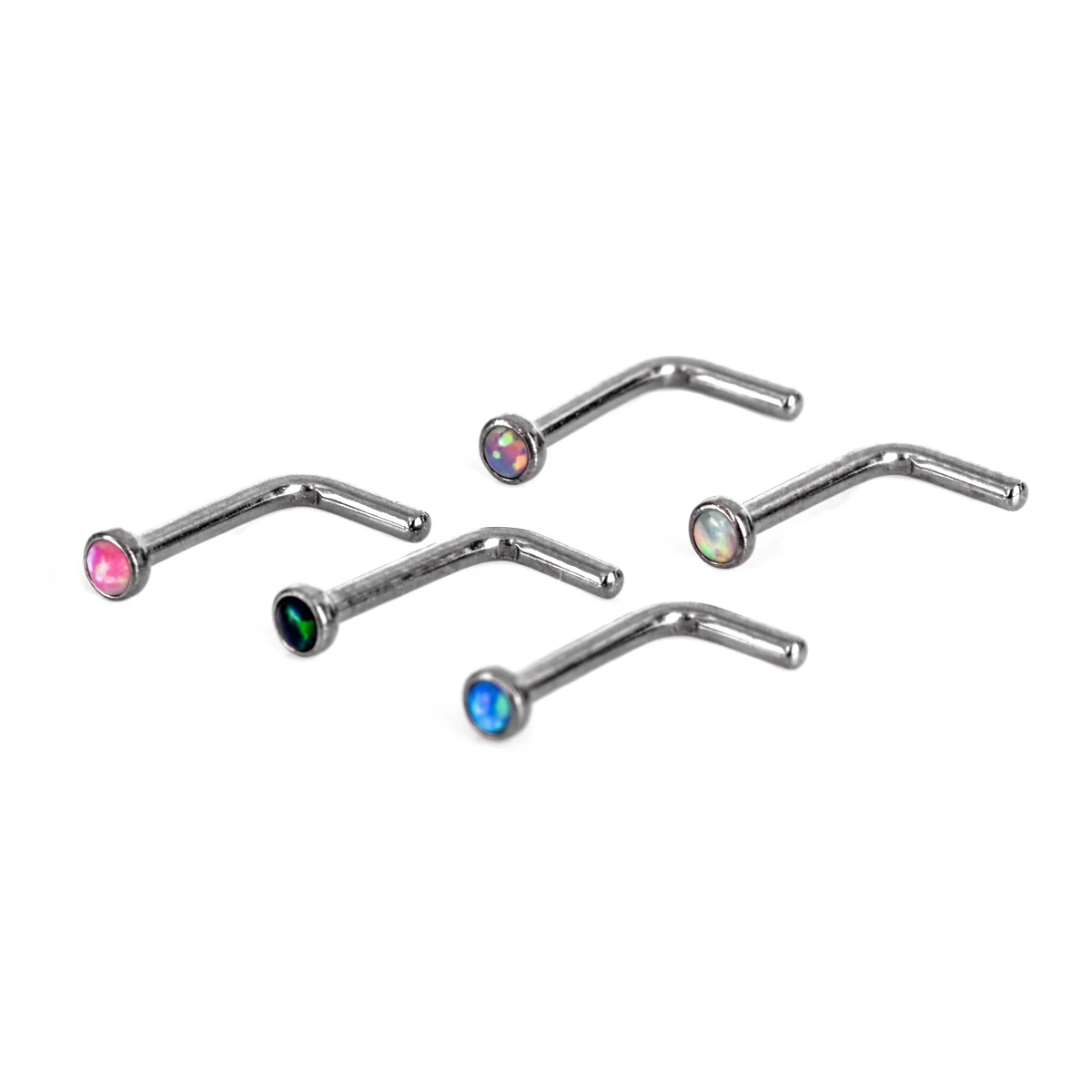 1 шт. Кристалл Опал l образное кольцо для носа в стиле панк губ женское