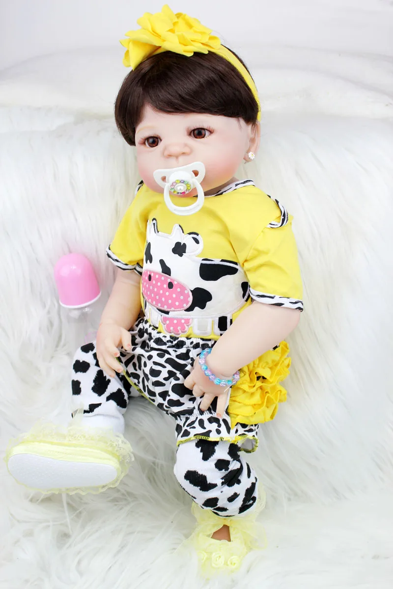 BZDOLL 55 см полностью силиконовая кукла Reborn Baby Doll игрушка Реалистичная 22 дюймов новорожденная принцесса малыш девочка подарок на день рождения Купание игрушка
