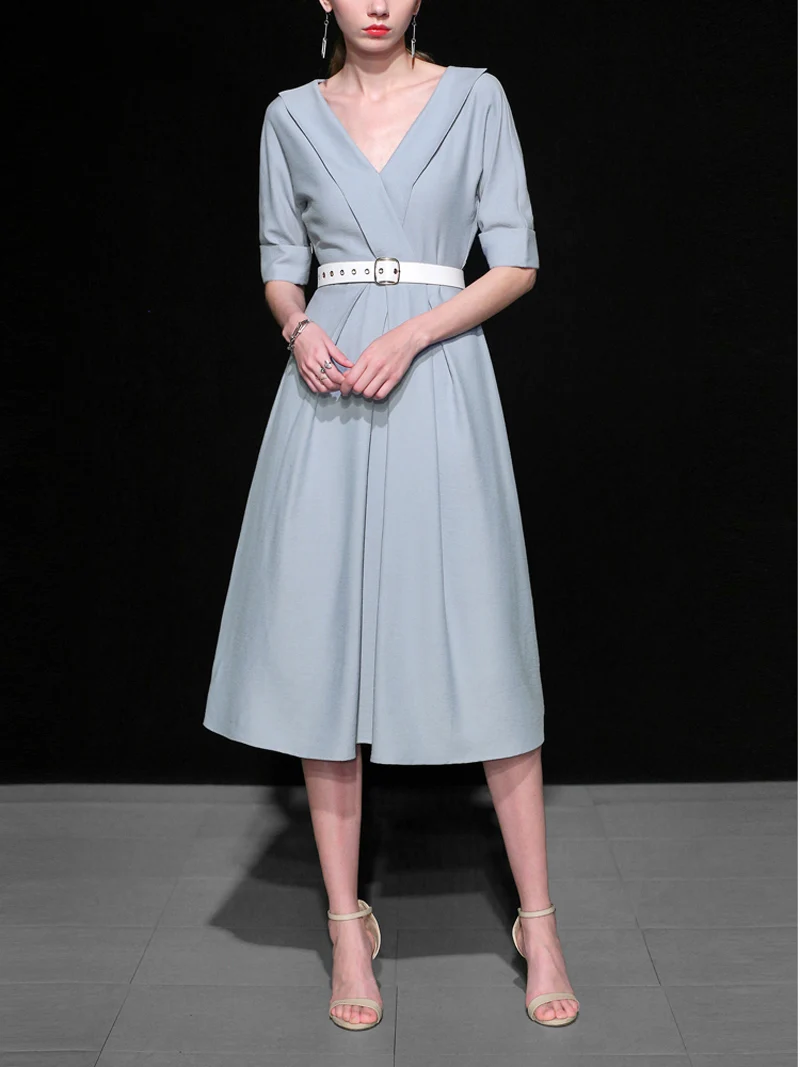 Женское бальное платье с v-образным вырезом и рукавом до локтя Элегантное