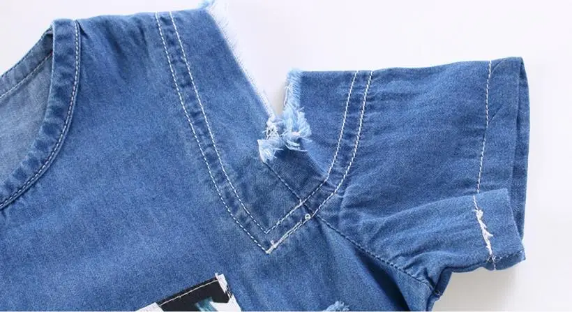 Детские платья для девочек джинсовое платье летнее платье-бюстье одежда с