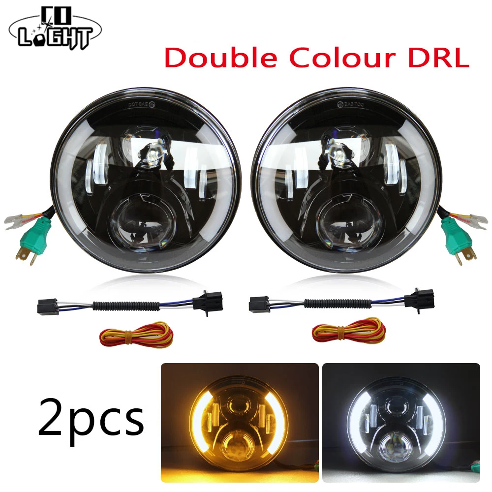 Светодиодный фонарь CO LIGHT 2 шт. 80 Вт 7 дюймов круглый светодиодный с ангельскими
