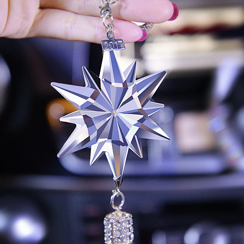 Новый автомобильный кулон Хрустальная Снежинка прекрасный креативный