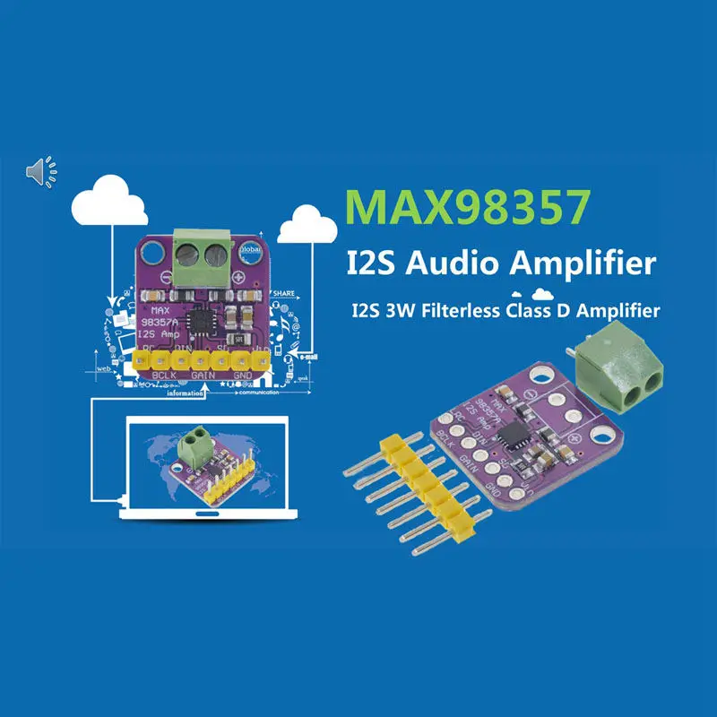 Max98357 I2S 3 Вт усилитель класса D интерфейс пробоя Dac декодер модуль без фильтра