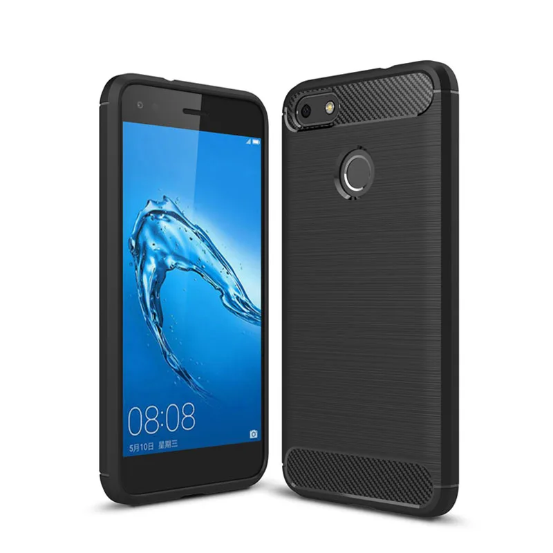 Чехол для телефона из углеродного волокна для huawei Nova Lite, мягкий силиконовый чехол для huawei Nova Lite SLA-L22 SLA-L02 - Цвет: Черный