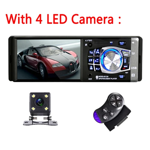 With 4 LED camera AMPrime 1 din автомагнитола " HD MP5 Мультимедиа USB AUX FM радио Авторадио Bluetooth пульт дистанционного управления плеер с камерой заднего вида - Цвет: With 4 LED camera