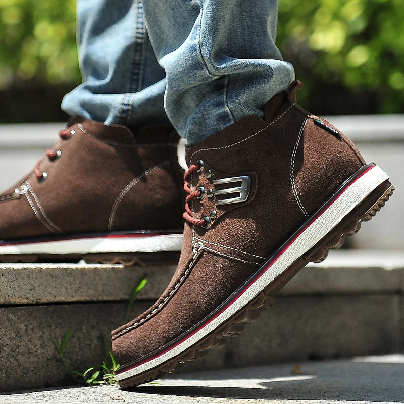 2017 Для мужчин из натуральной коровьей кожи зимние ботильоны теплые ботинки |